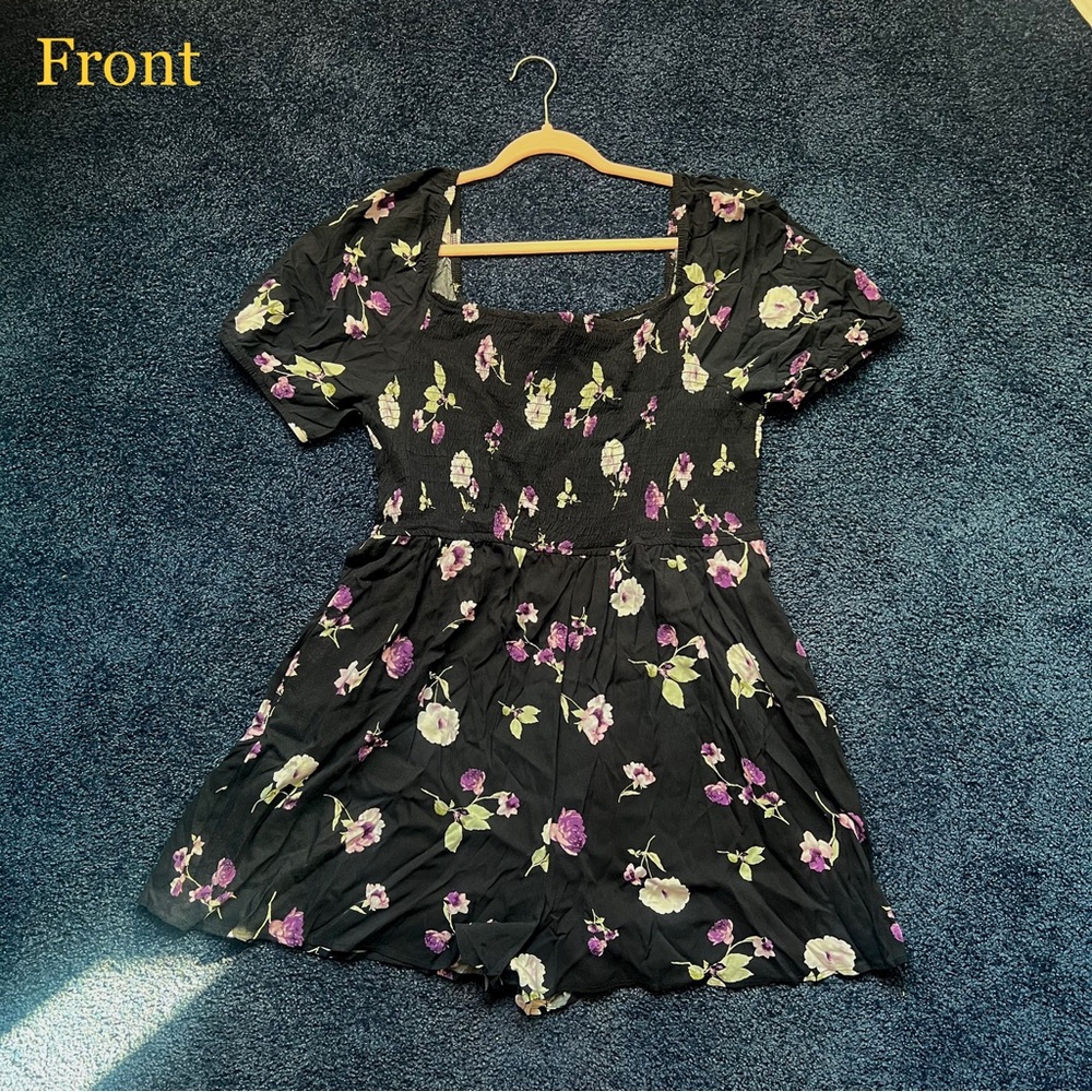 XXL Shirred Floral Milkmaid Romper